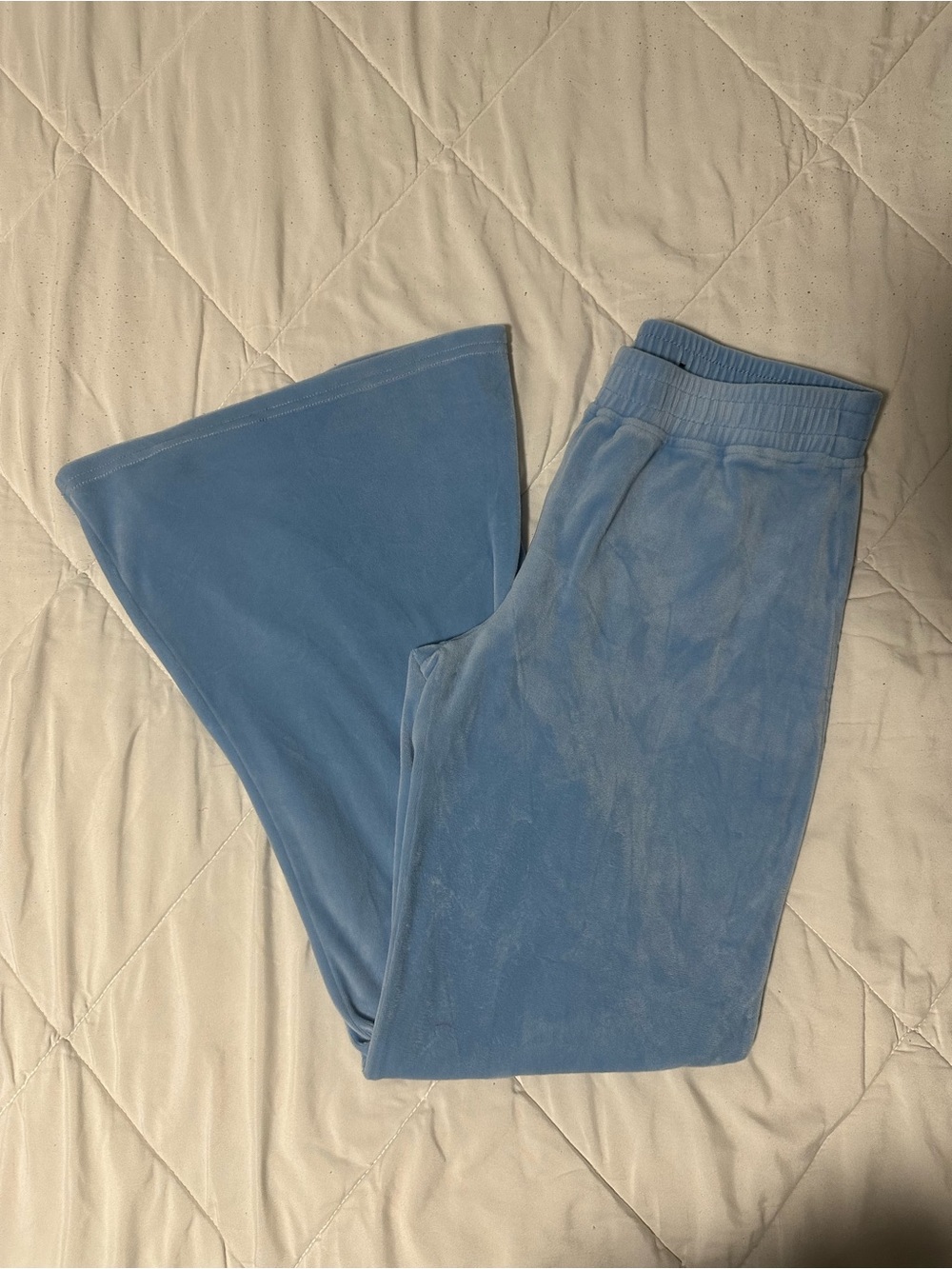 Hollister Light Blue Velour Flared Sweatpants